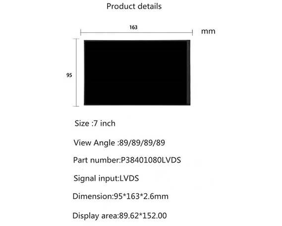 Écran LCD 1024 * 600 IPS